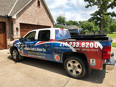 Alpha Gate & Door Co. branded service truck