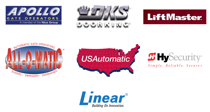 logos of gate operator brands installed and serviced
